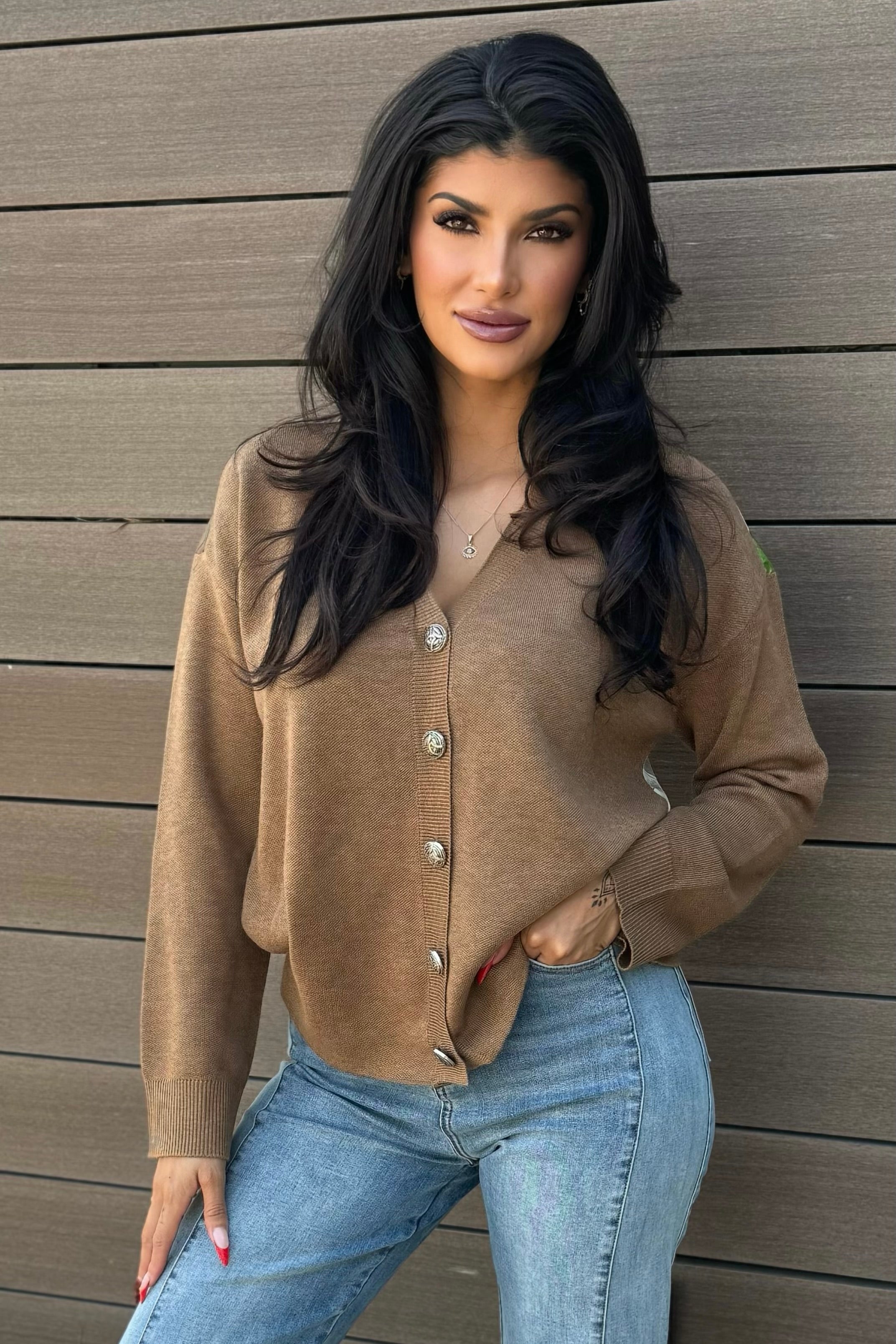 MIXED MEDIA CARDIGAN