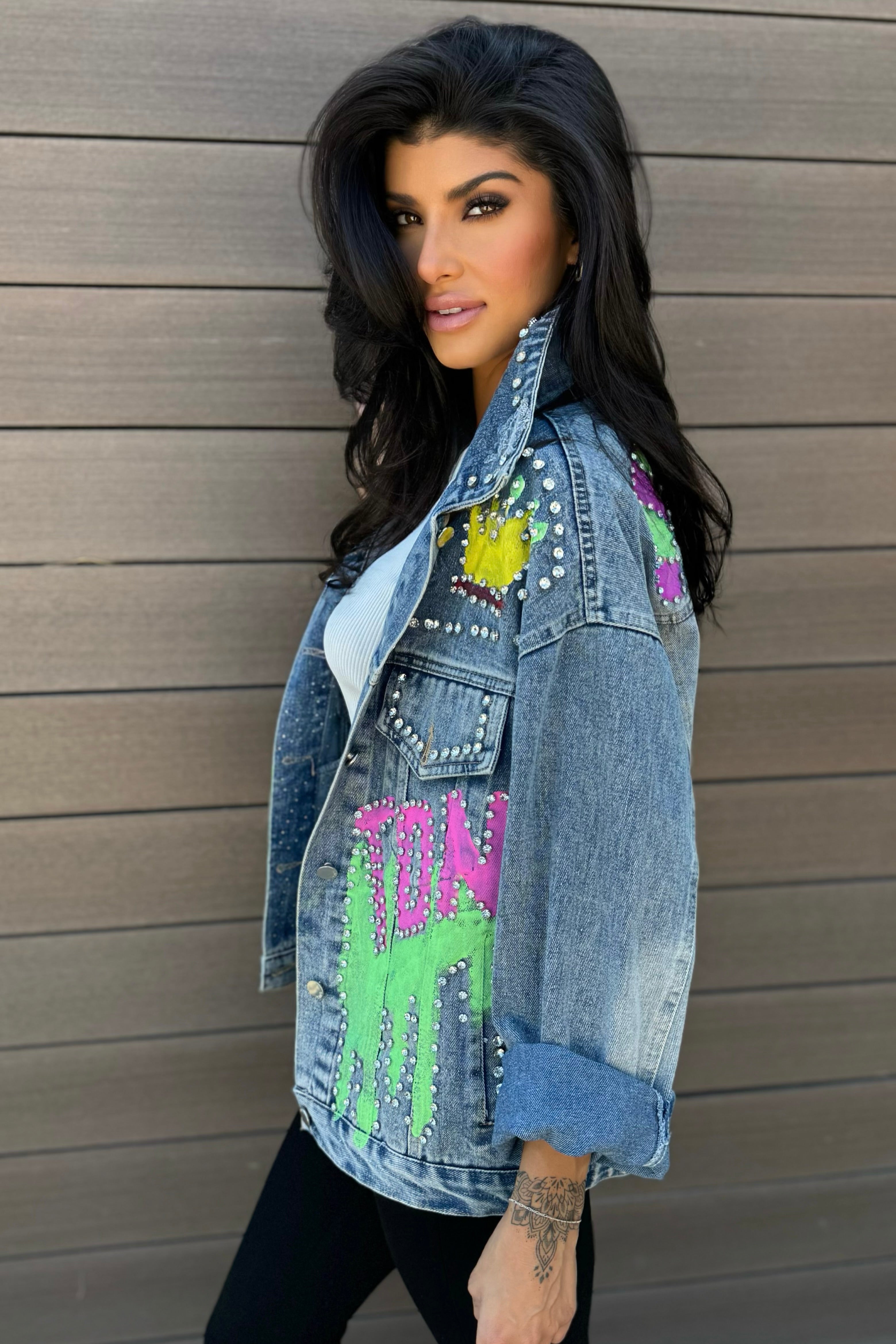 JEWELED DENIM JACKET