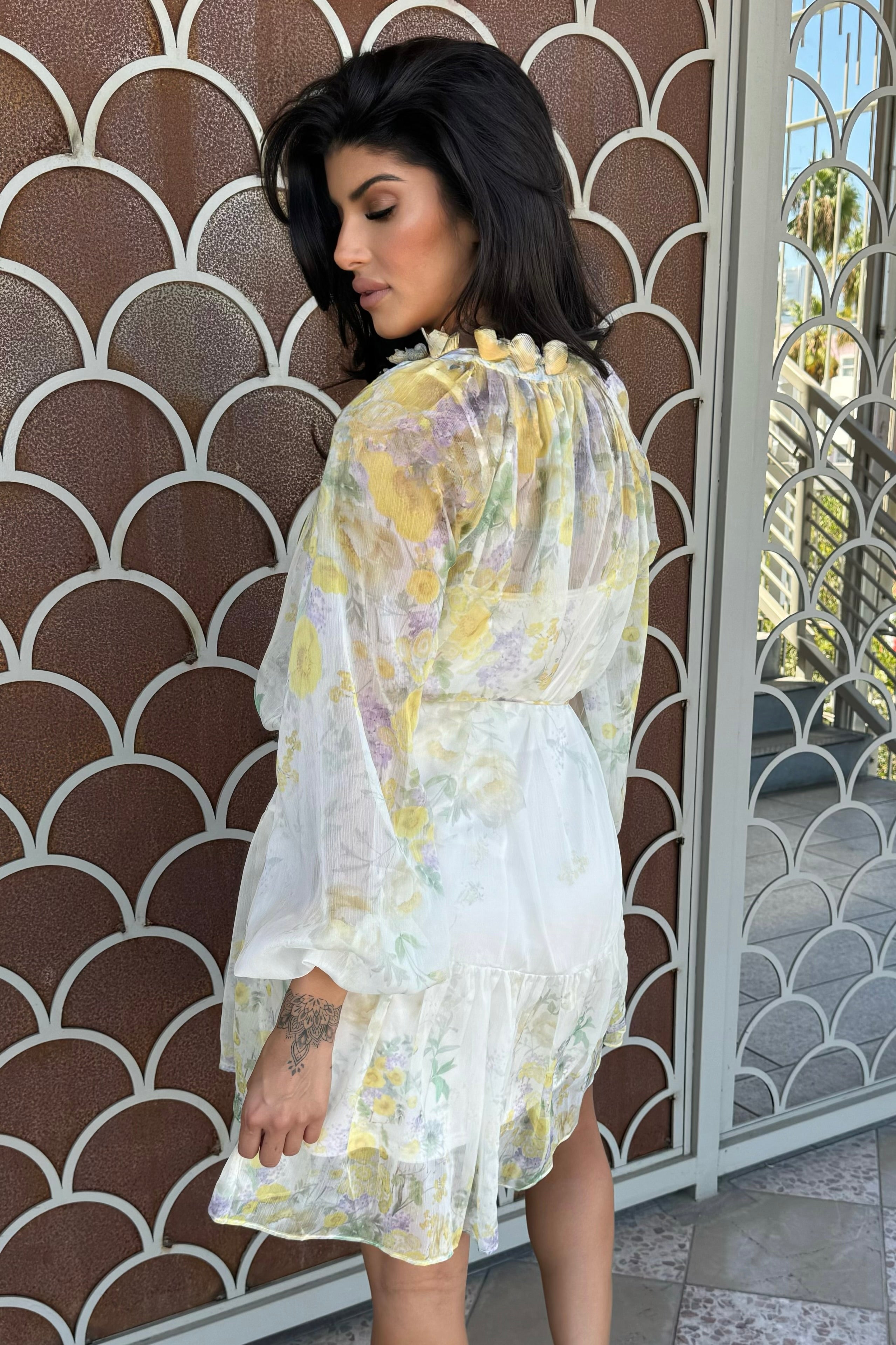 YELLOW FLORAL DRESS