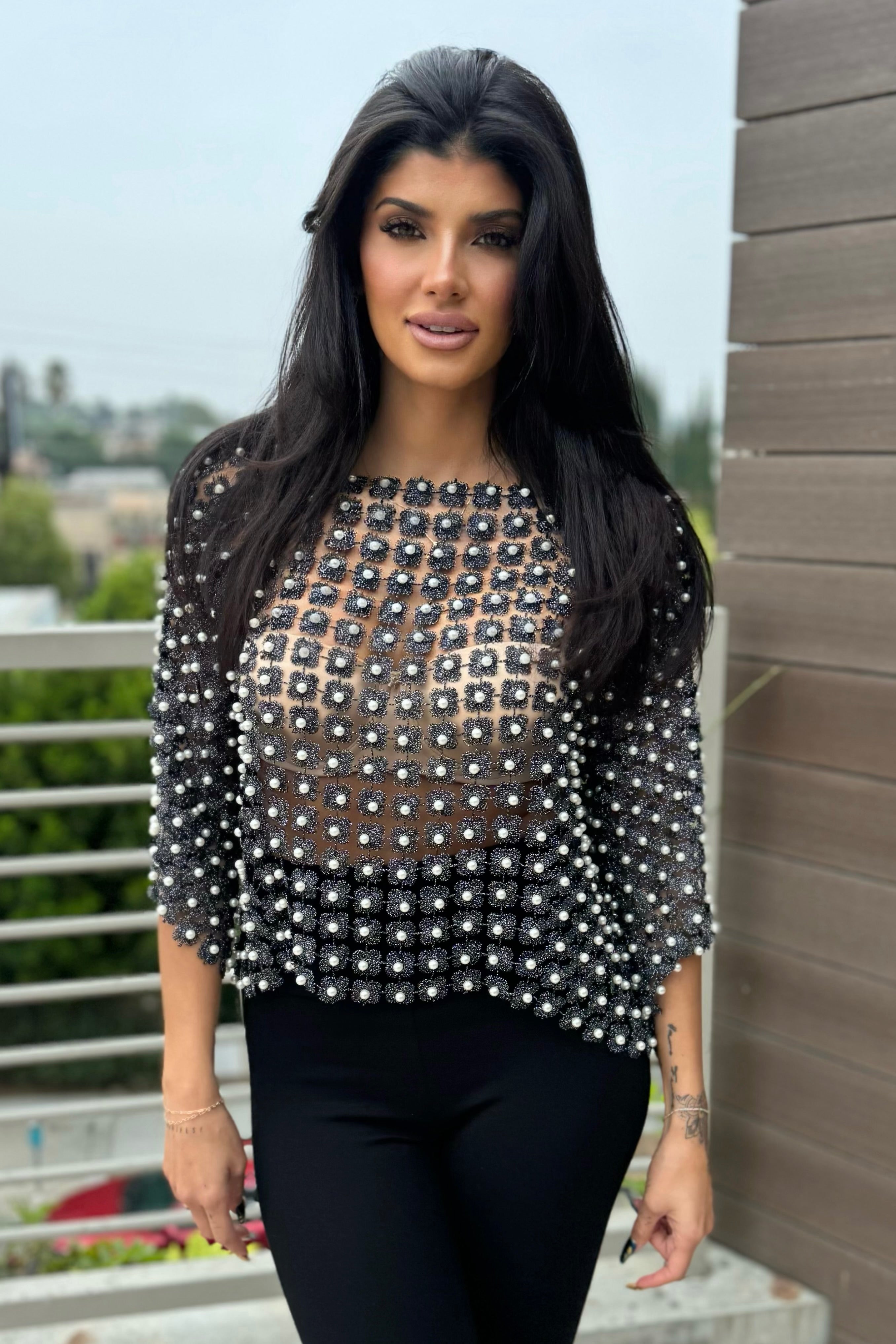 PEARL EMBELLISHED BLOUSE