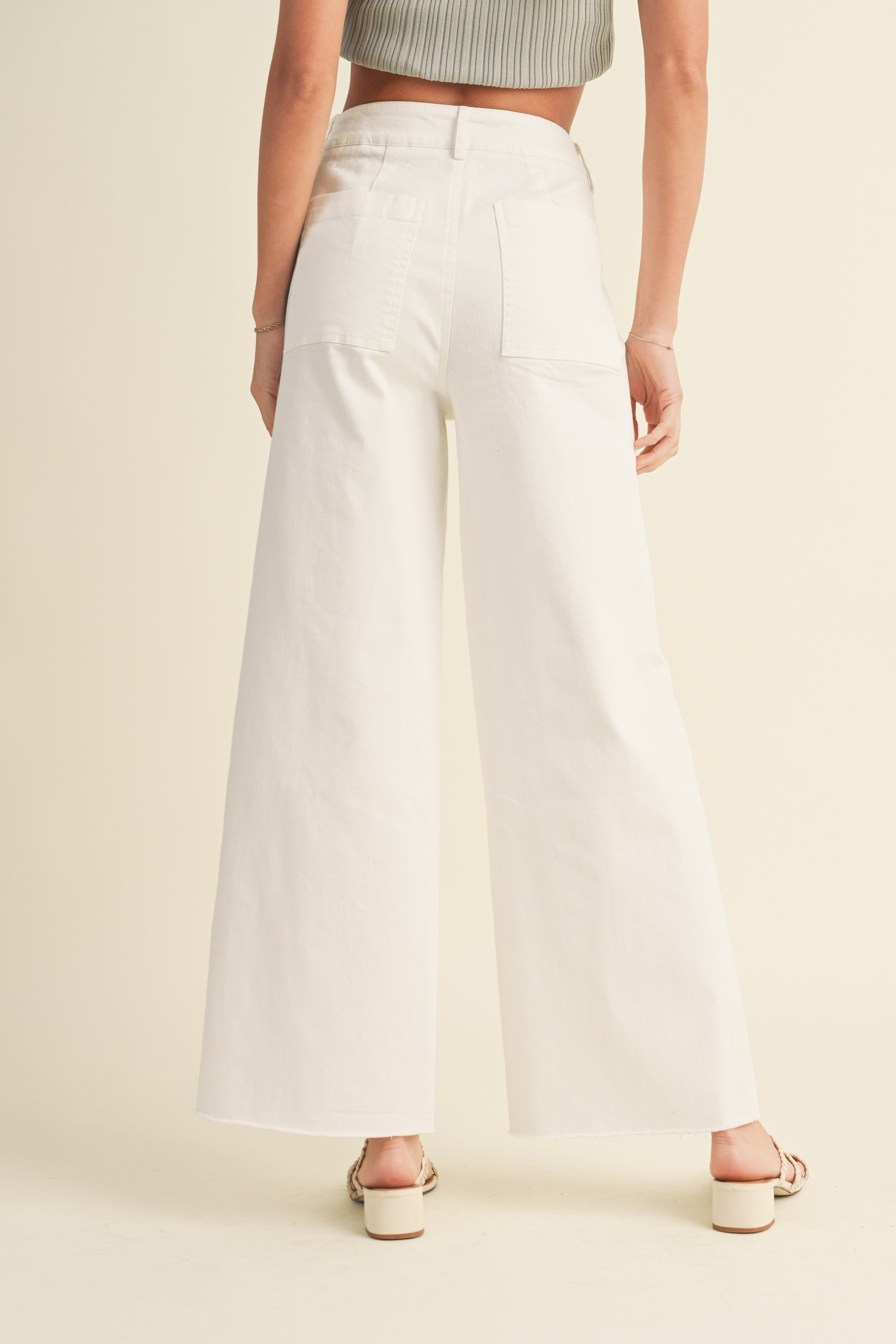 WIDE LEG COTTON JEANS