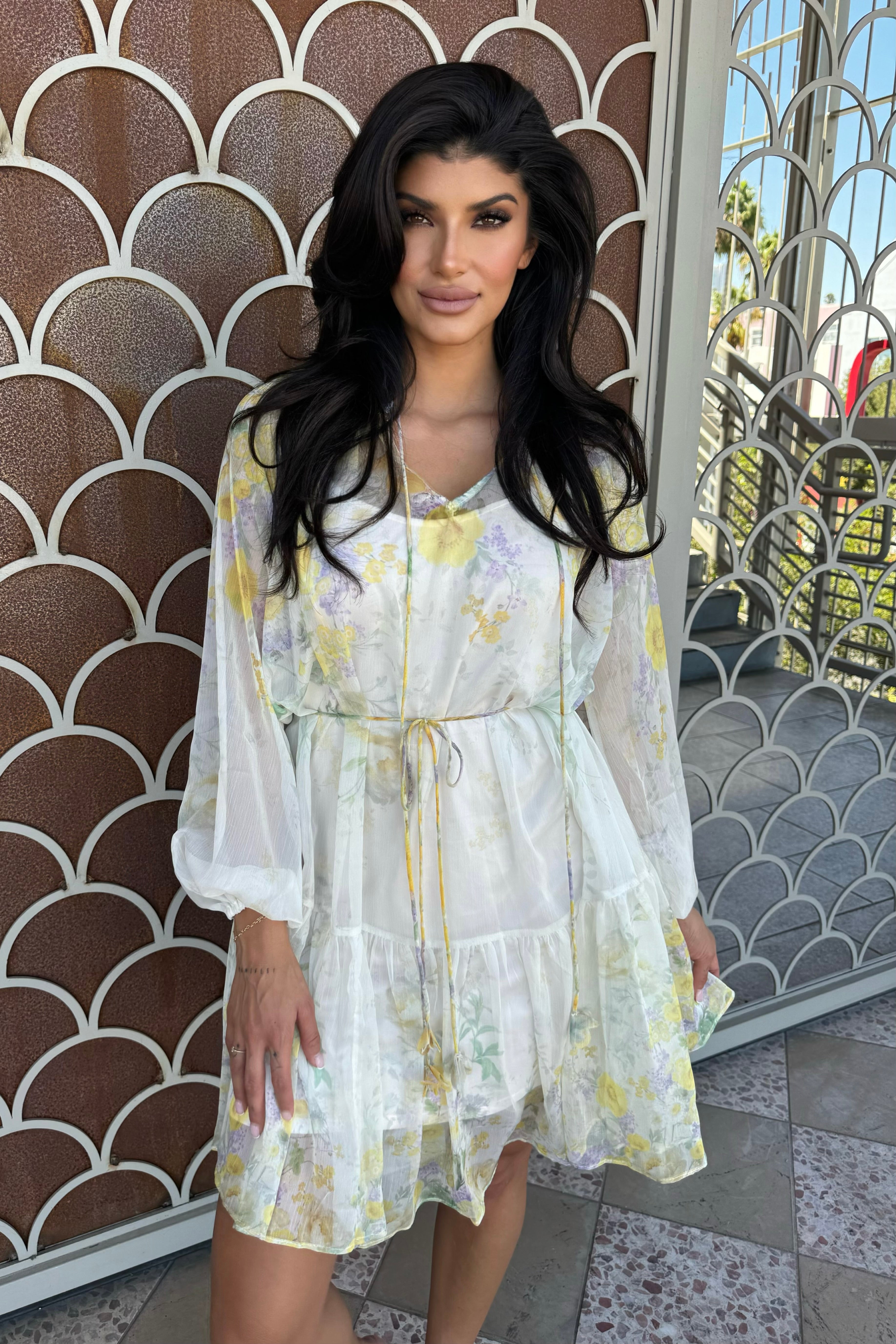 YELLOW FLORAL DRESS