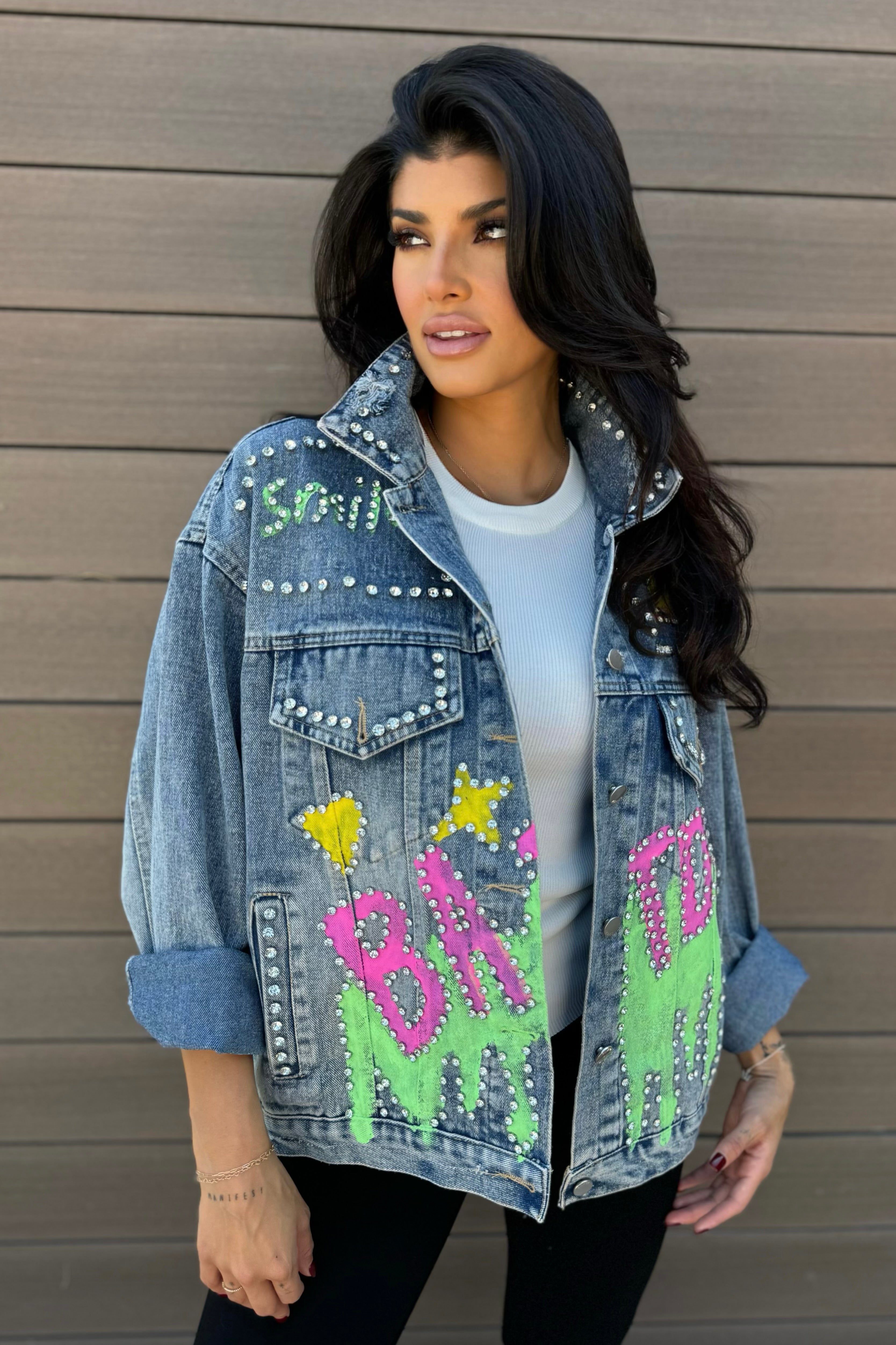 JEWELED DENIM JACKET